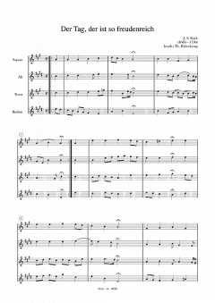 Der Tag, der ist so freudenreich von Johann Sebastian Bach 