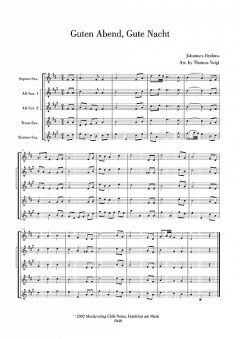 Guten Abend, Gute Nacht von Johannes Brahms 