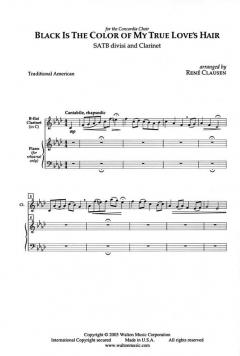 Black Is The Color Of My True Love's Hair SATB Divisi 