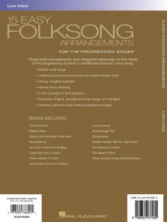 15 Easy Folksong Arrangements Low Voice 