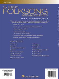 15 Easy Folksong Arrangements High Voice 