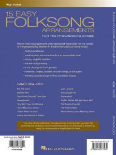 15 Easy Folksong Arrangements High Voice 