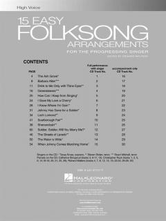 15 Easy Folksong Arrangements High Voice 