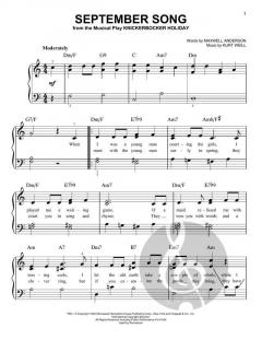 September Song von Kurt Weill 