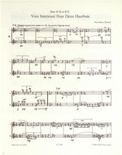 Voix interieure von Paul-Heinz Dittrich für 2 Oboen (für H.H. und B.G.) im Alle Noten Shop kaufen