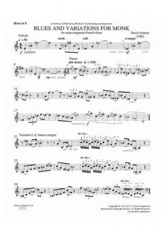 Blues And Variations For Monk von David Amram für Horn Solo