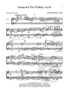 Sonata For 2 Violins Op. 56 von Sergei Sergejewitsch Prokofjew im Alle Noten Shop kaufen