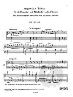 138 ausgewählte Etüden Heft 1 von Carl Czerny 