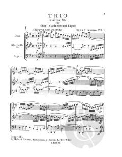 Trio im alten Stil von Hans Chemin-Petit für Oboe, Klarinette und Fagott im Alle Noten Shop kaufen