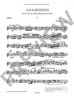 Arabesken op. 73 von Paul Juon für Oboe, Klarinette und Fagott (Stimmensatz) im Alle Noten Shop kaufen
