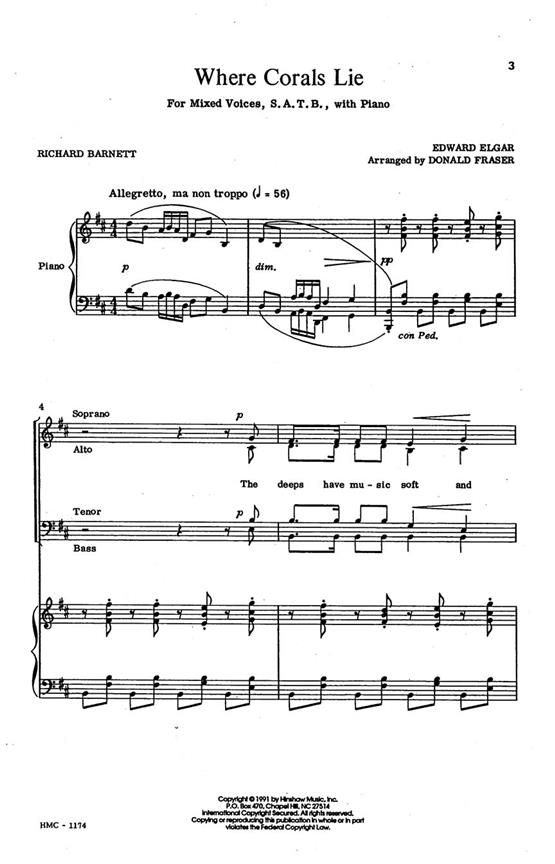 Where Corals Lie Von Edward Elgar Noten F r Gemischten Chor