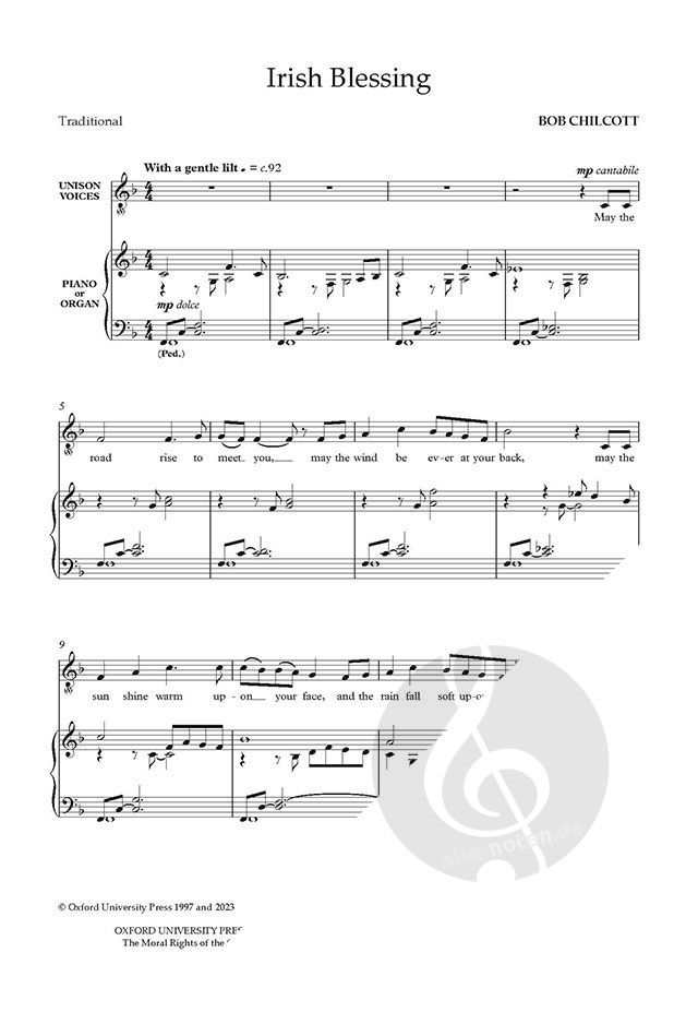 Irish Blessing Von Bob Chilcott Kinderchor Noten Kaufen