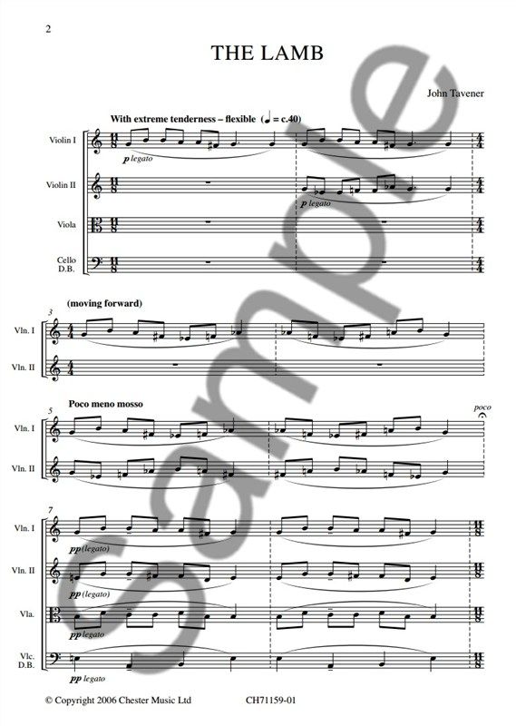 The Lamb Von John Tavener Noten F r Streichorchester