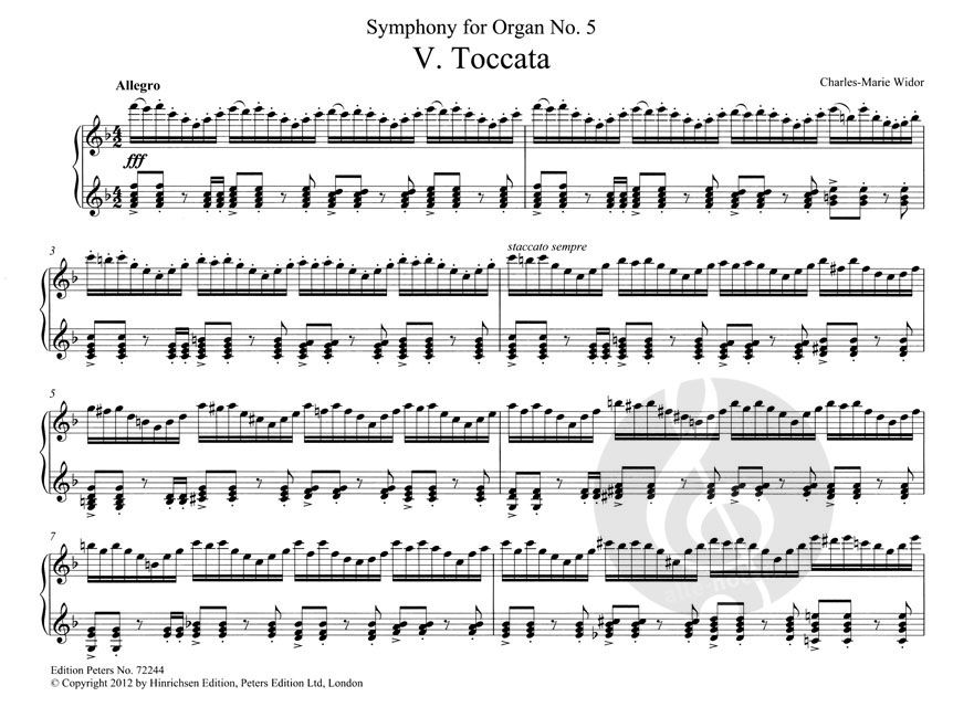 Toccata op. 42/1 von Charles-Marie Widor » Noten für Orgel