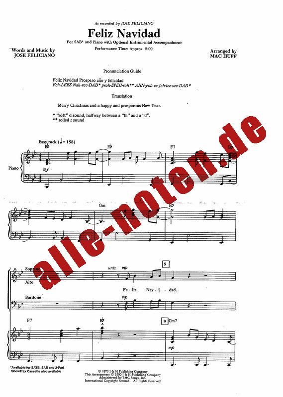 Feliz Navidad » Noten für gemischten Chor - 08720934