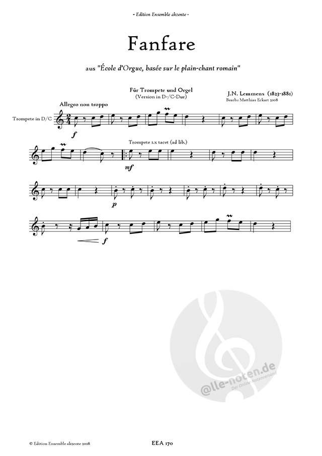 Fanfare von Nicolas Jacques Lemmens » Noten für Trompete - AKZENTE170