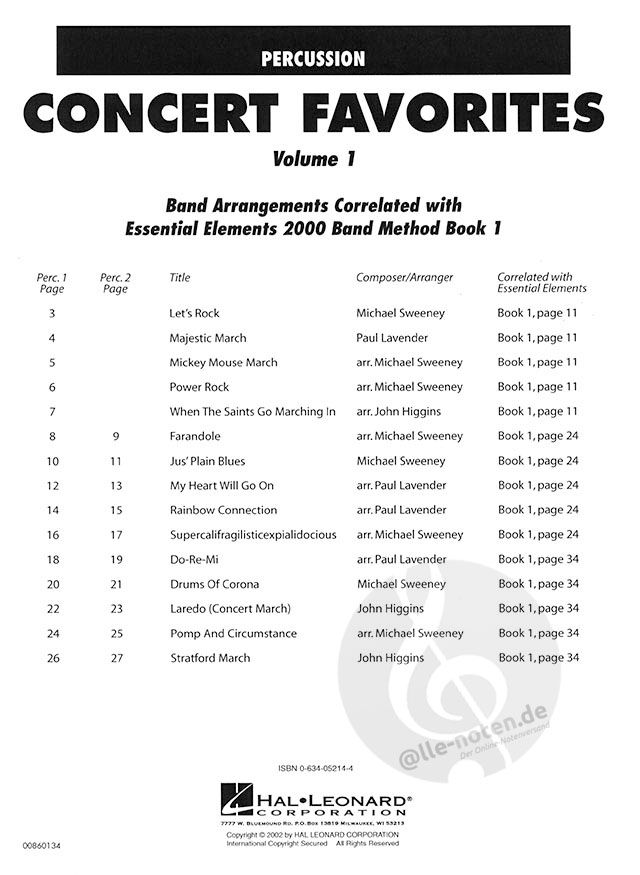 Essential Elements Concert Favorites Vol.1 Noten kaufen
